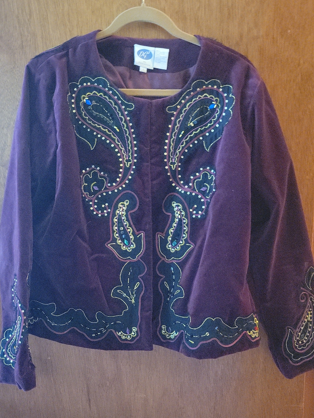 Burgandy Embroidered Velvet Jacket